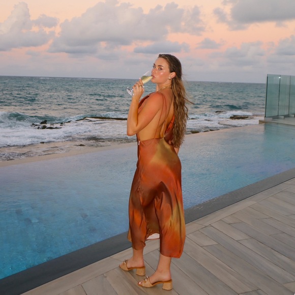 Commense Satin Cowl Neck Dress - Picture 5 of 7